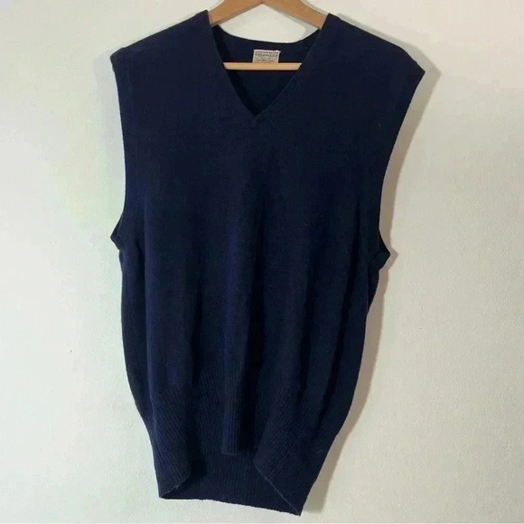 NU Knit Other - Vintage 100% Cashmere NU knit Imported Men’s Blue Sleeveless Vest Size Large EUC